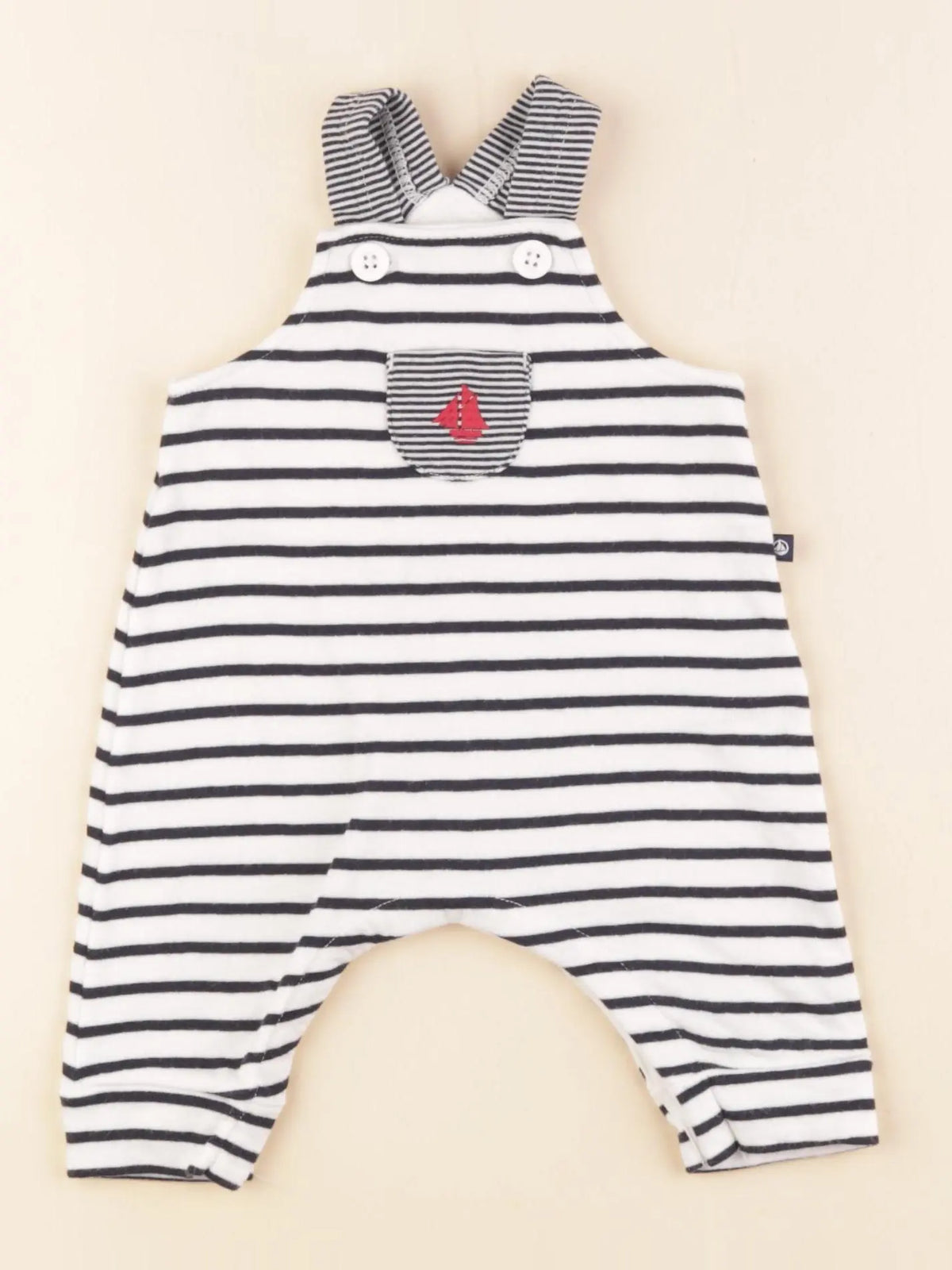 Petit Bateau - combinaison blanc, bleu - 1 mois