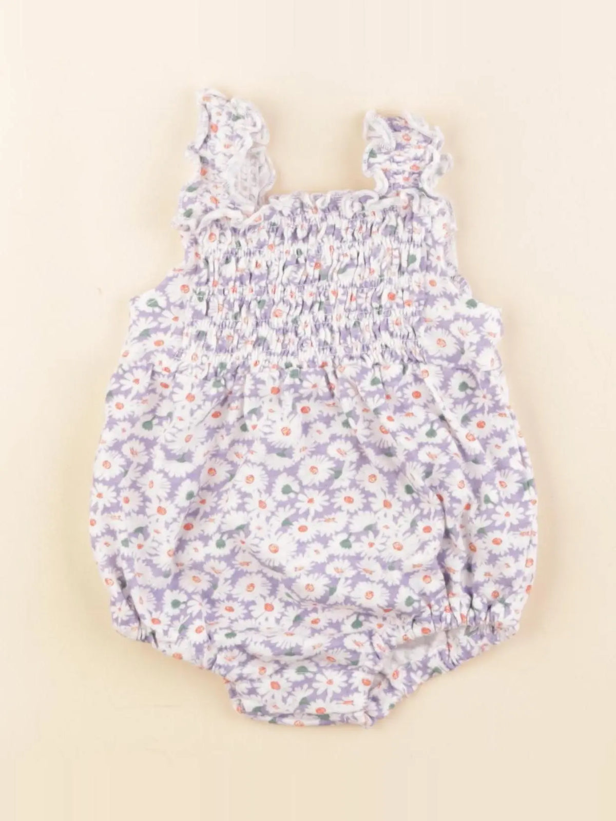 Boutchou - combinaison violet, blanc - 6 mois