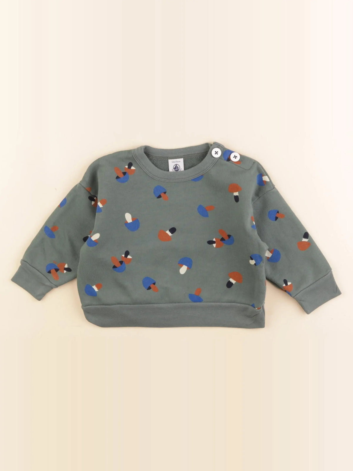 Petit Bateau - sweat vert - 12 mois