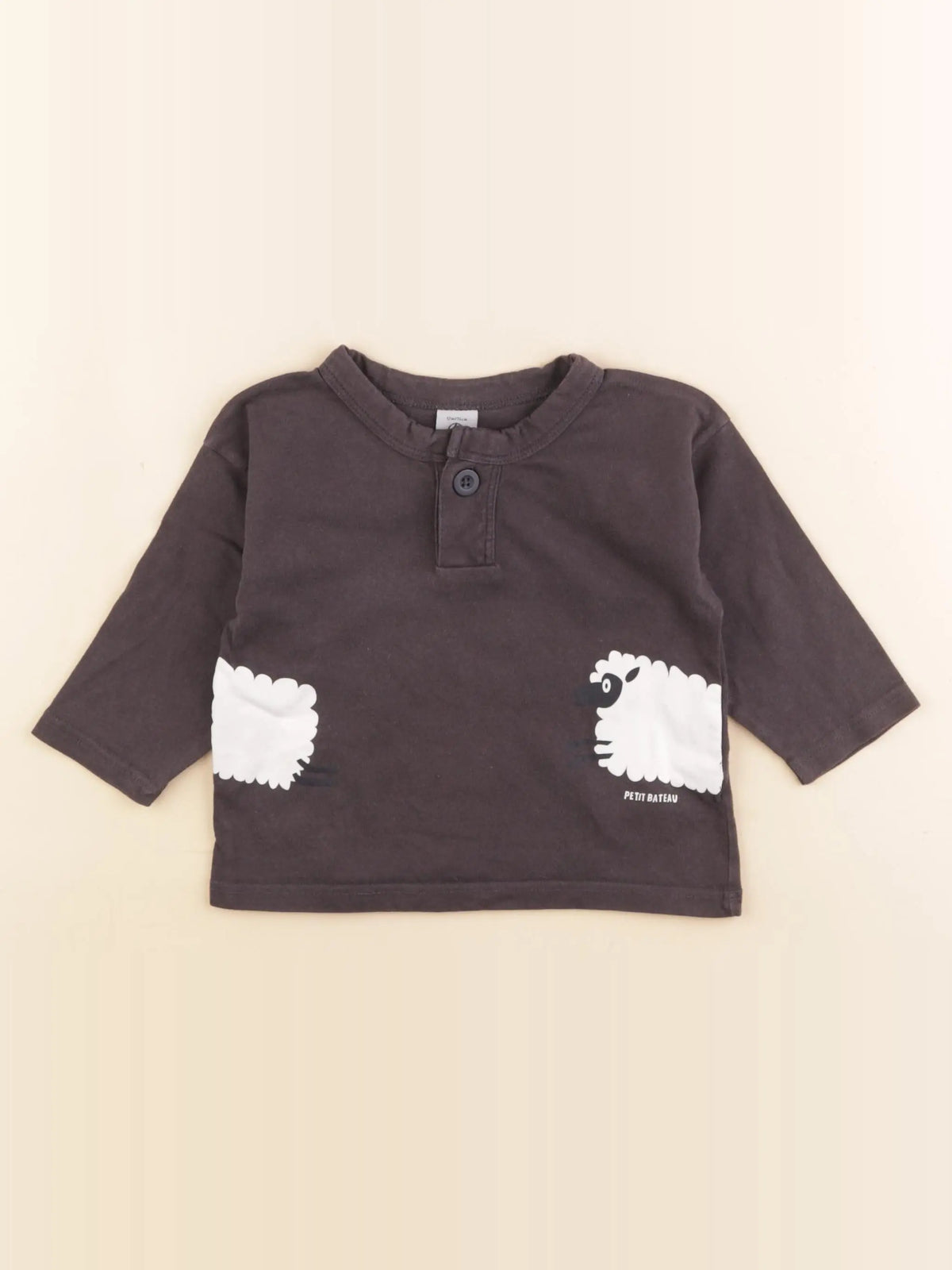 Petit Bateau - tee-shirt gris - 12 mois