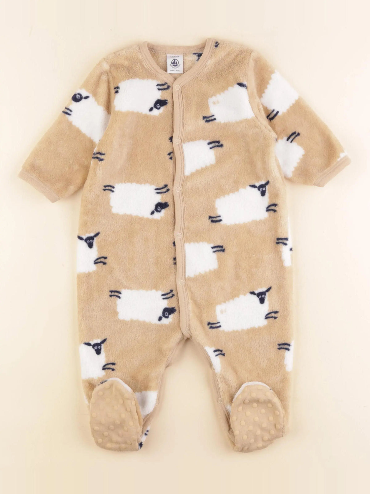 Petit Bateau - sur-pyjama marron, beige - 6 mois