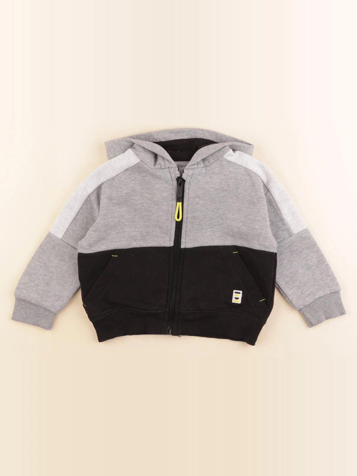 Vertbaudet - sweat gris, noir - 2 ans