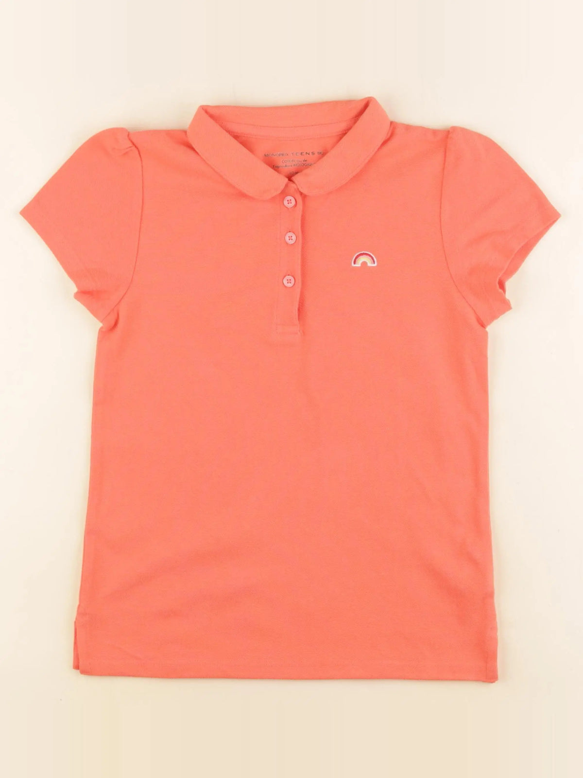 Monoprix - polo orange - 10 ans