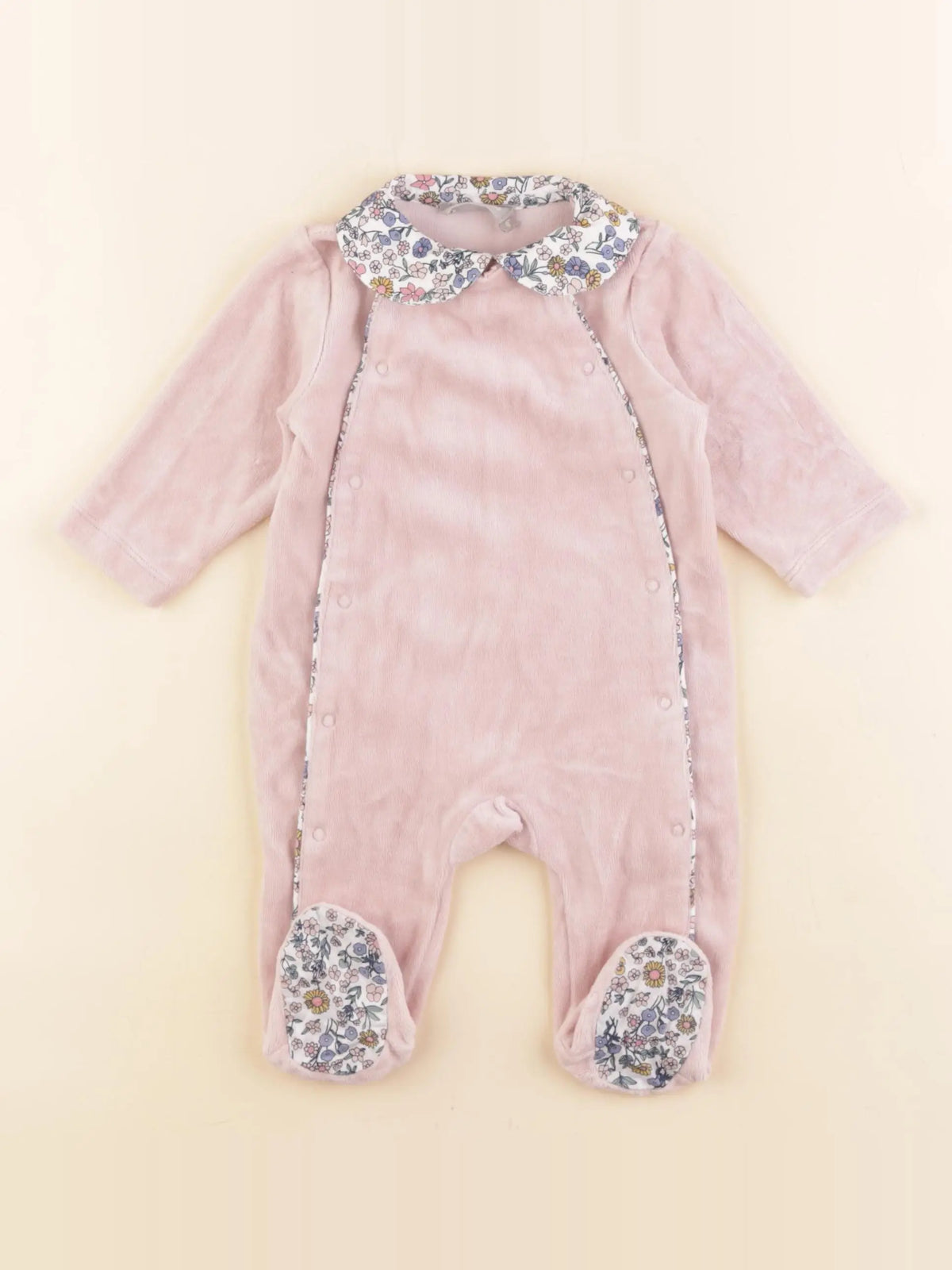 Boutchou - pyjama velours rose - 3 mois