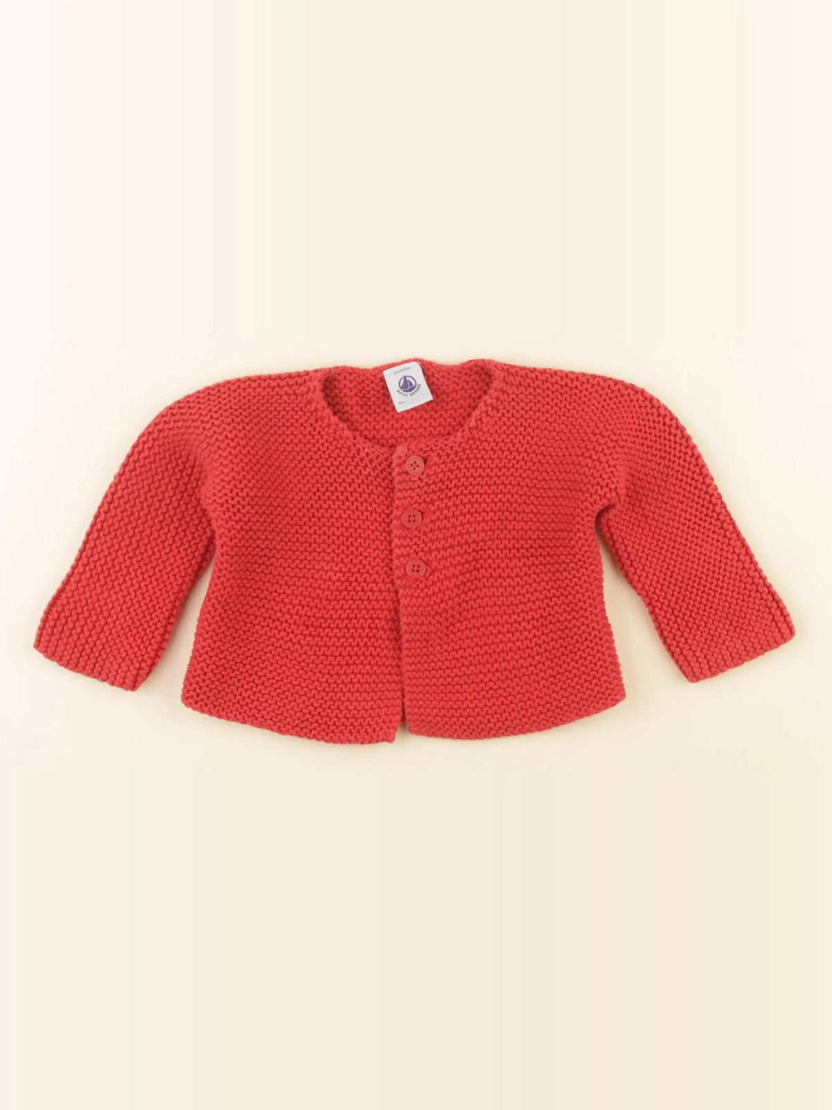 Petit Bateau - gilet rouge - 6 mois
