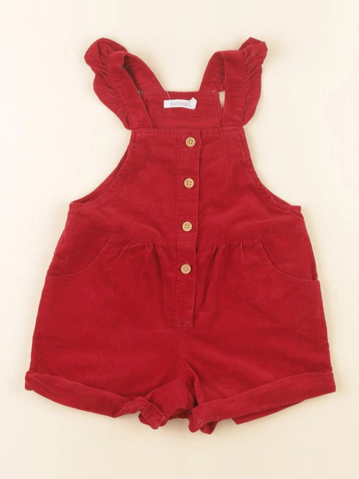 Boutchou - salopette doublé rouge - 9 mois