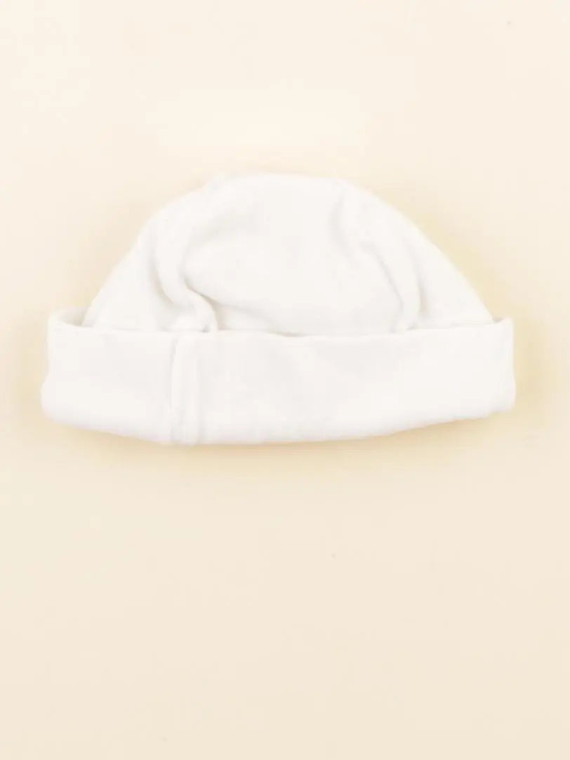 Petit Bateau - bonnet de naissance blanc - 0 mois