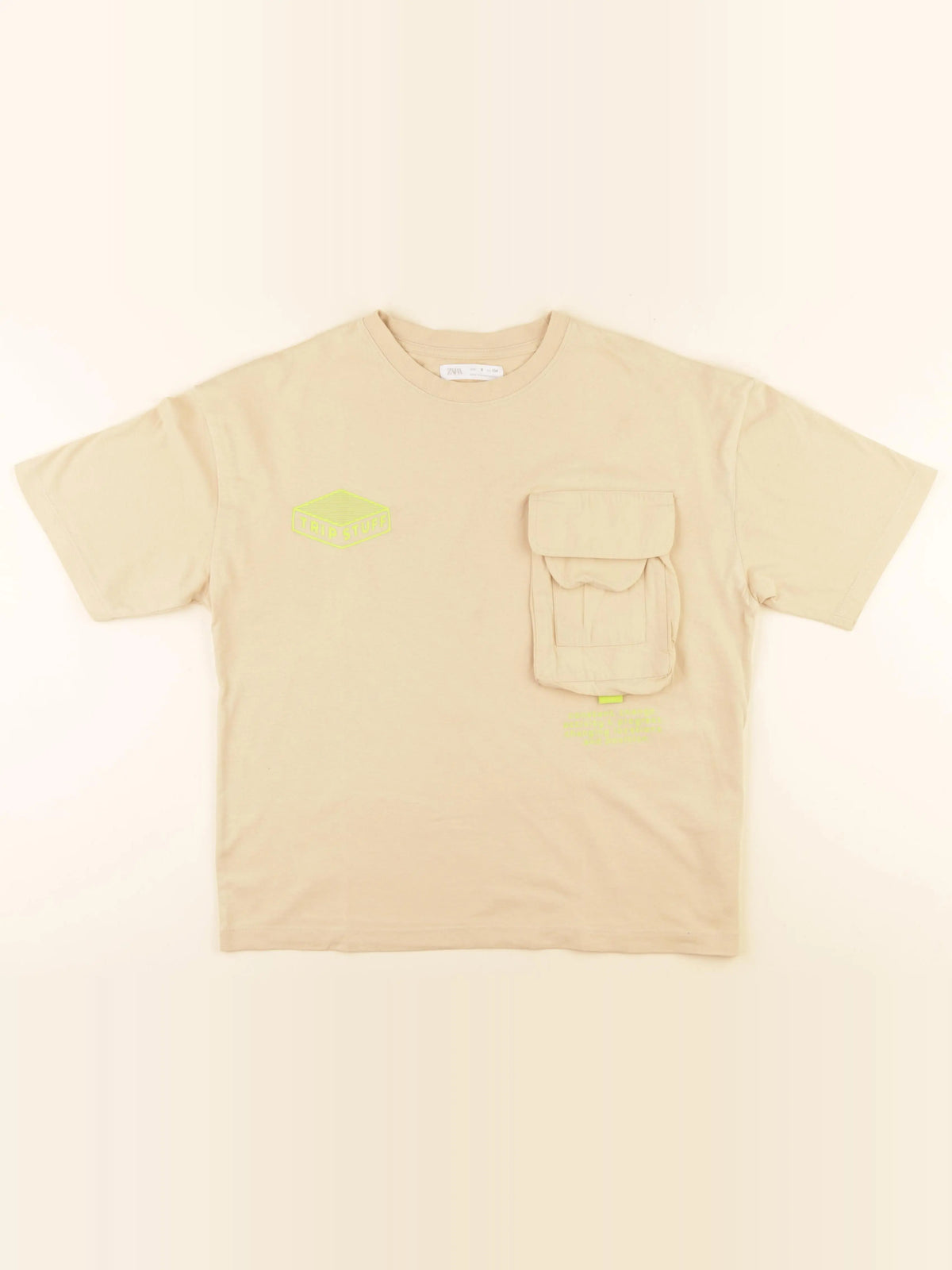 Zara - tee-shirt imprimé au dos jaune - 9 ans