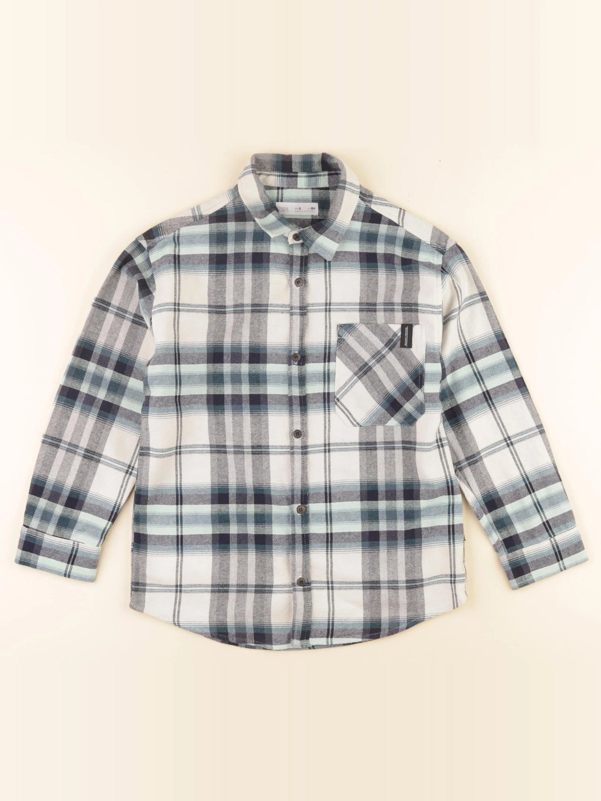 Zara - chemise bleu, beige - 9 ans