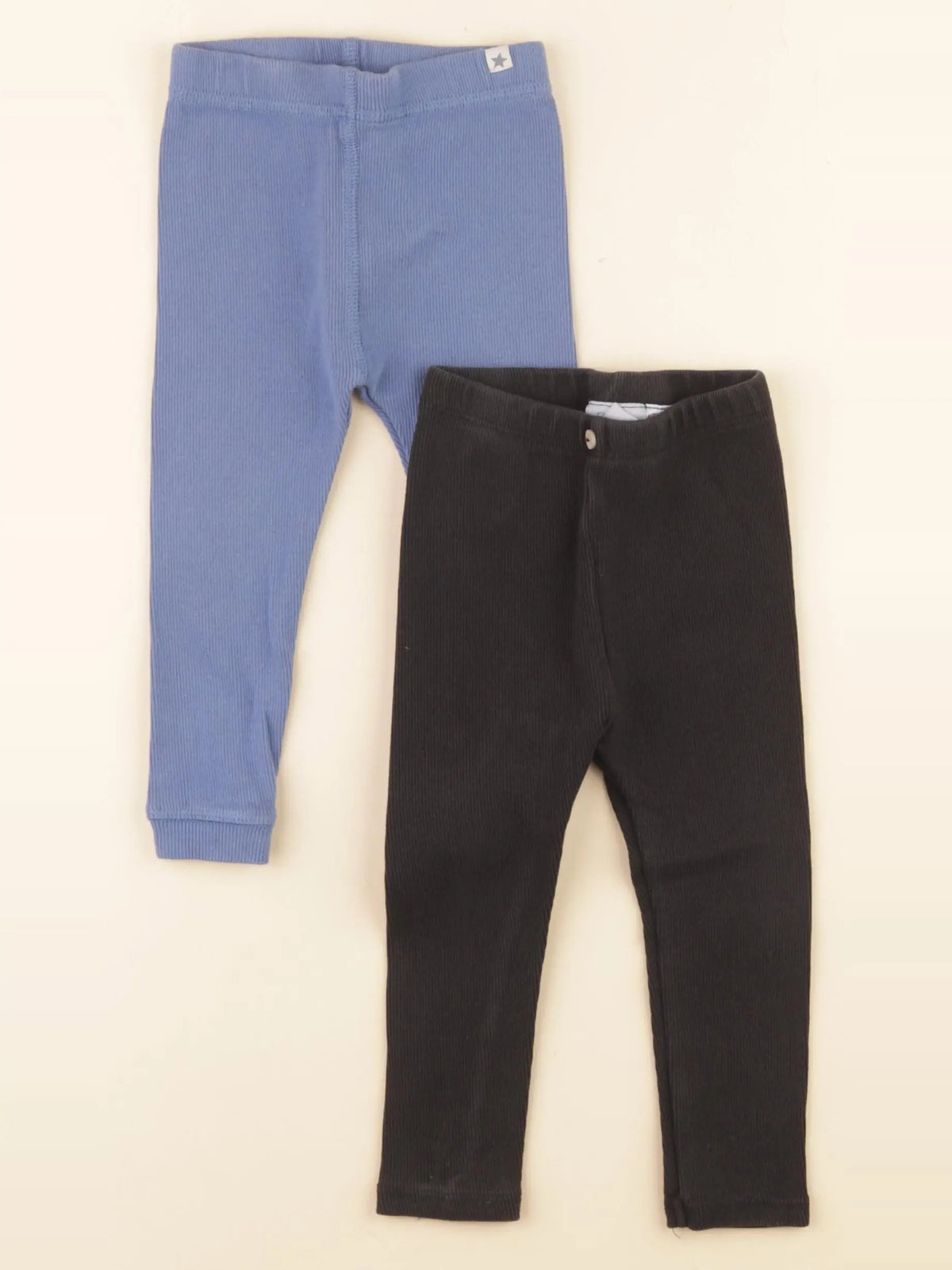 Zara - lot de 2 leggings bleu, noir - 12/18 mois