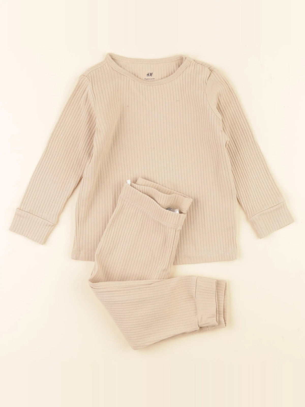 H&M - pyjama coton beige - 9/12 mois