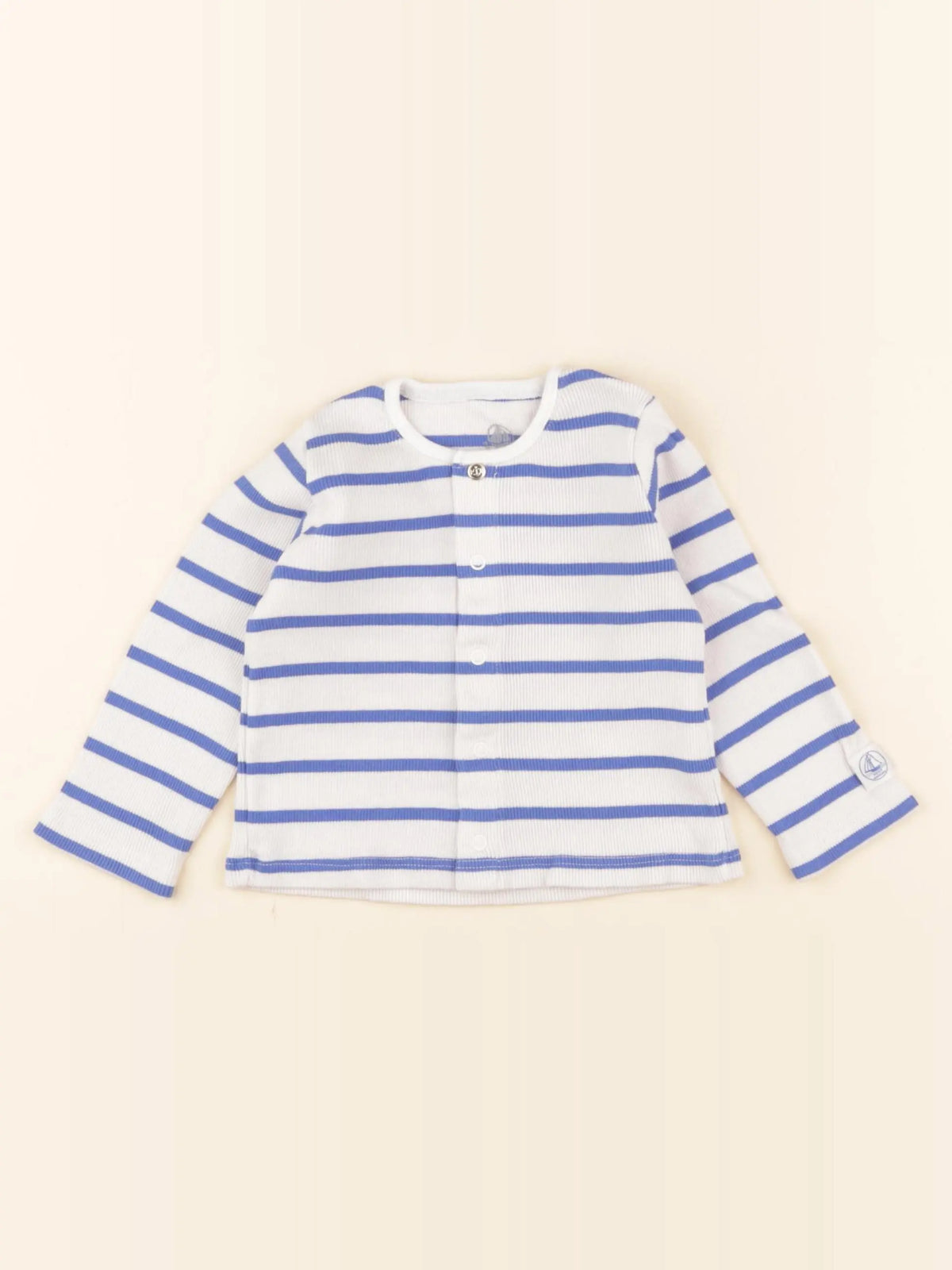 Petit Bateau - tee-shirt bleu, blanc - 12 mois