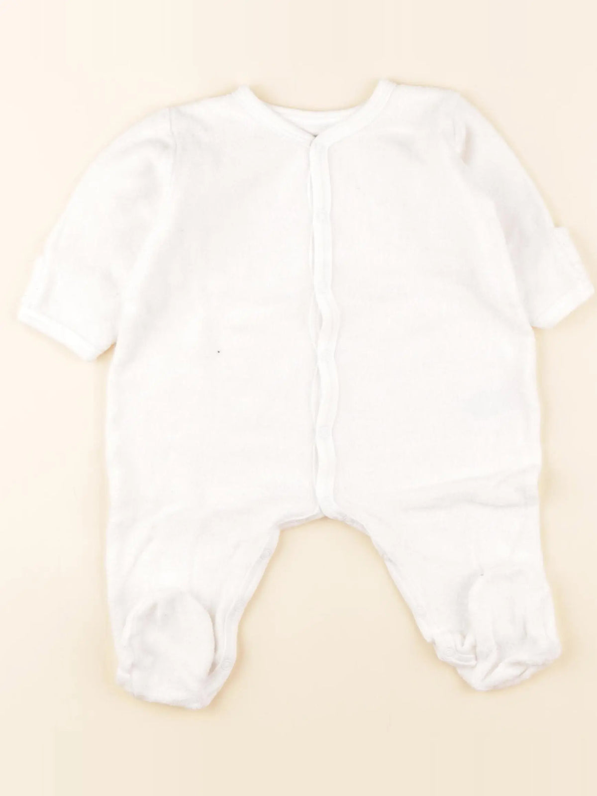 Petit Bateau - pyjama coton blanc - 6 mois