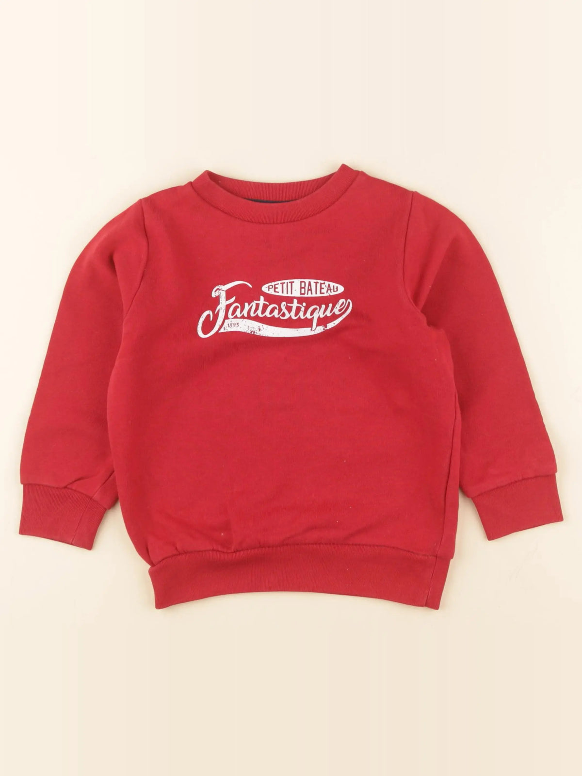 Petit Bateau - sweat rouge - 4 ans