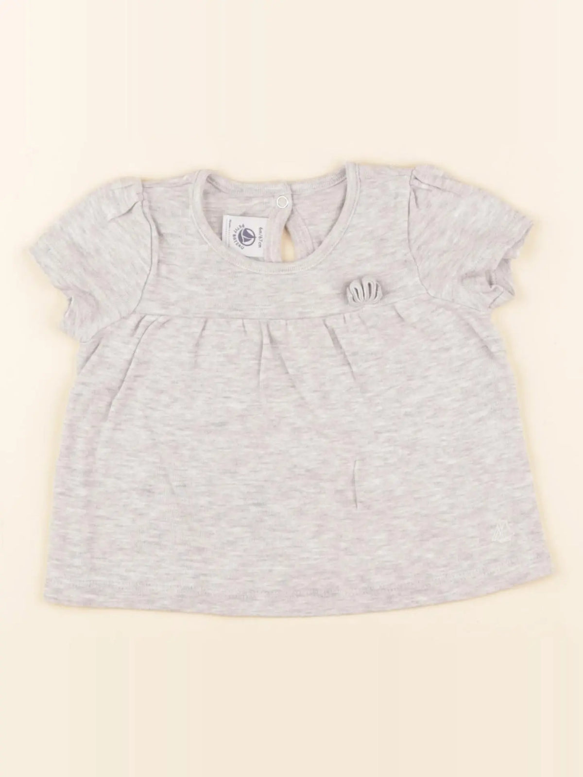 Petit Bateau - tee-shirt gris - 6 mois