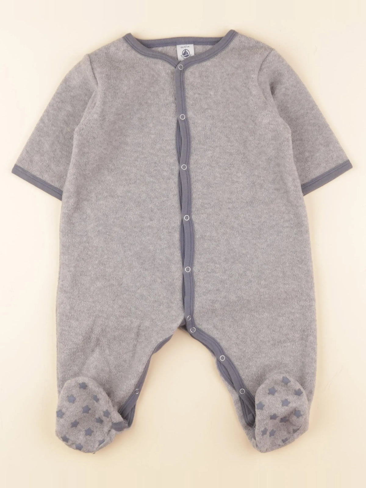 Petit Bateau - sur-pyjama gris - 6 mois