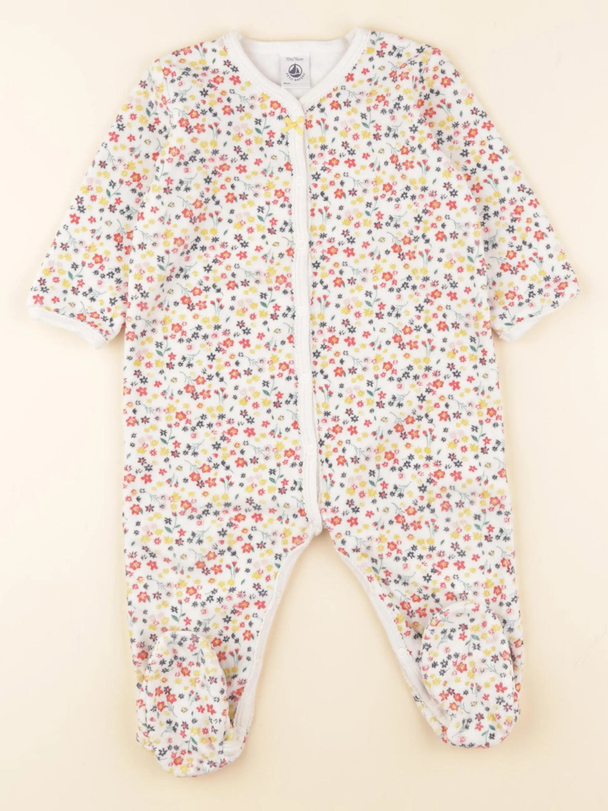 Petit Bateau - pyjama velours multicolore - 12 mois