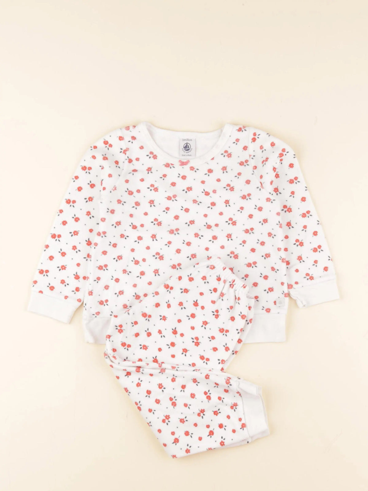 Petit Bateau - pyjama velours multicolore - 2 ans