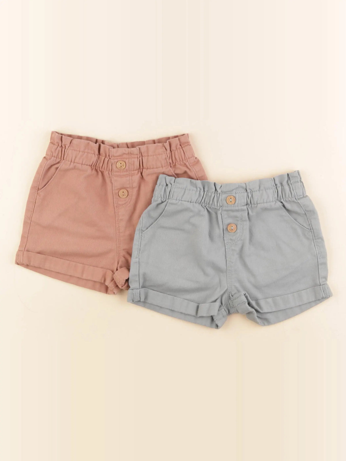 Vertbaudet - lot de 2 shorts rose, bleu - 3 ans