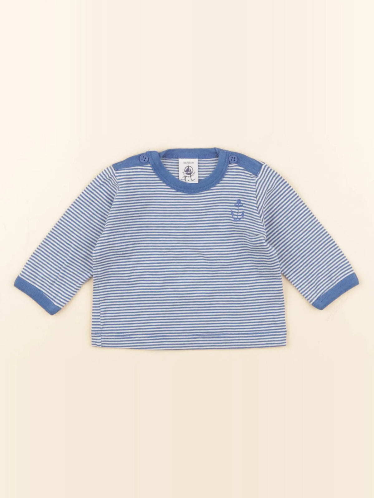 Petit Bateau - tee-shirt bleu - 3 mois