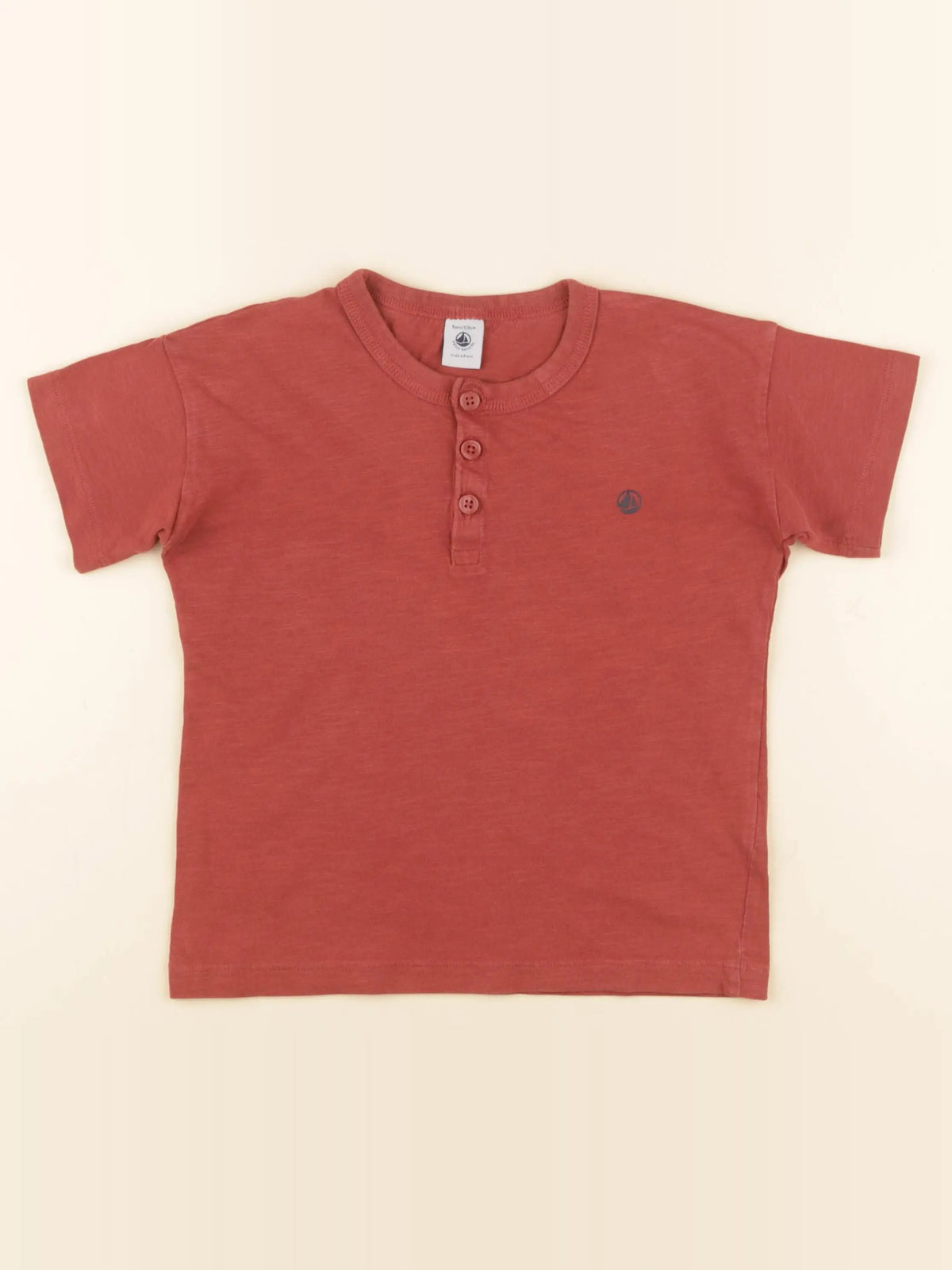 Petit Bateau - tee-shirt rouge - 8 ans