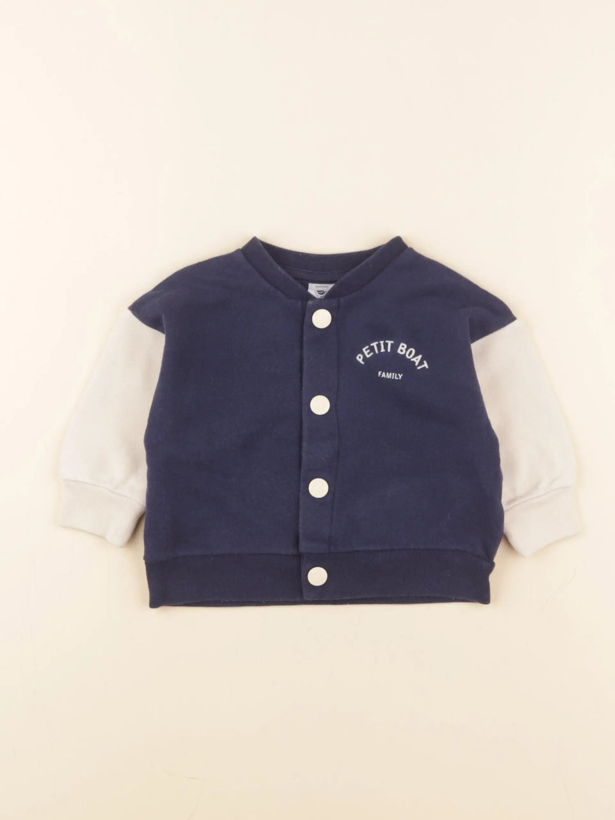 Petit Bateau - sweat bleu - 6 mois