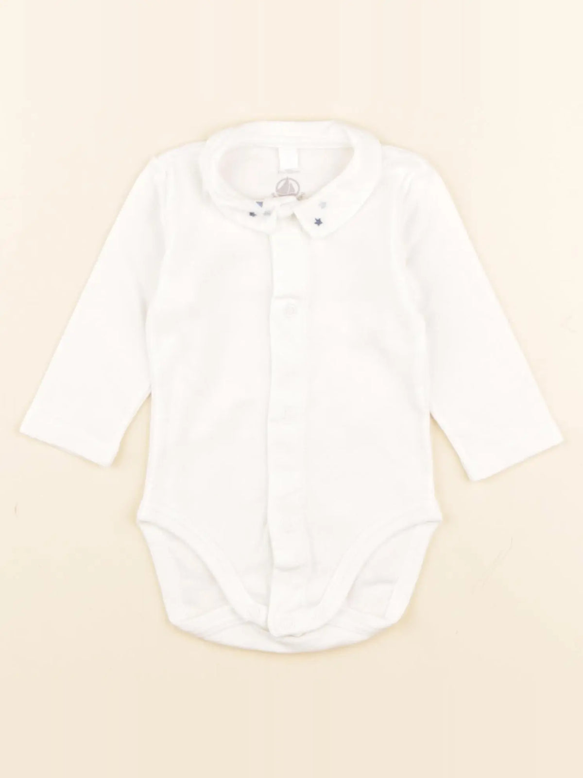 Petit Bateau - body à col blanc - 3 mois
