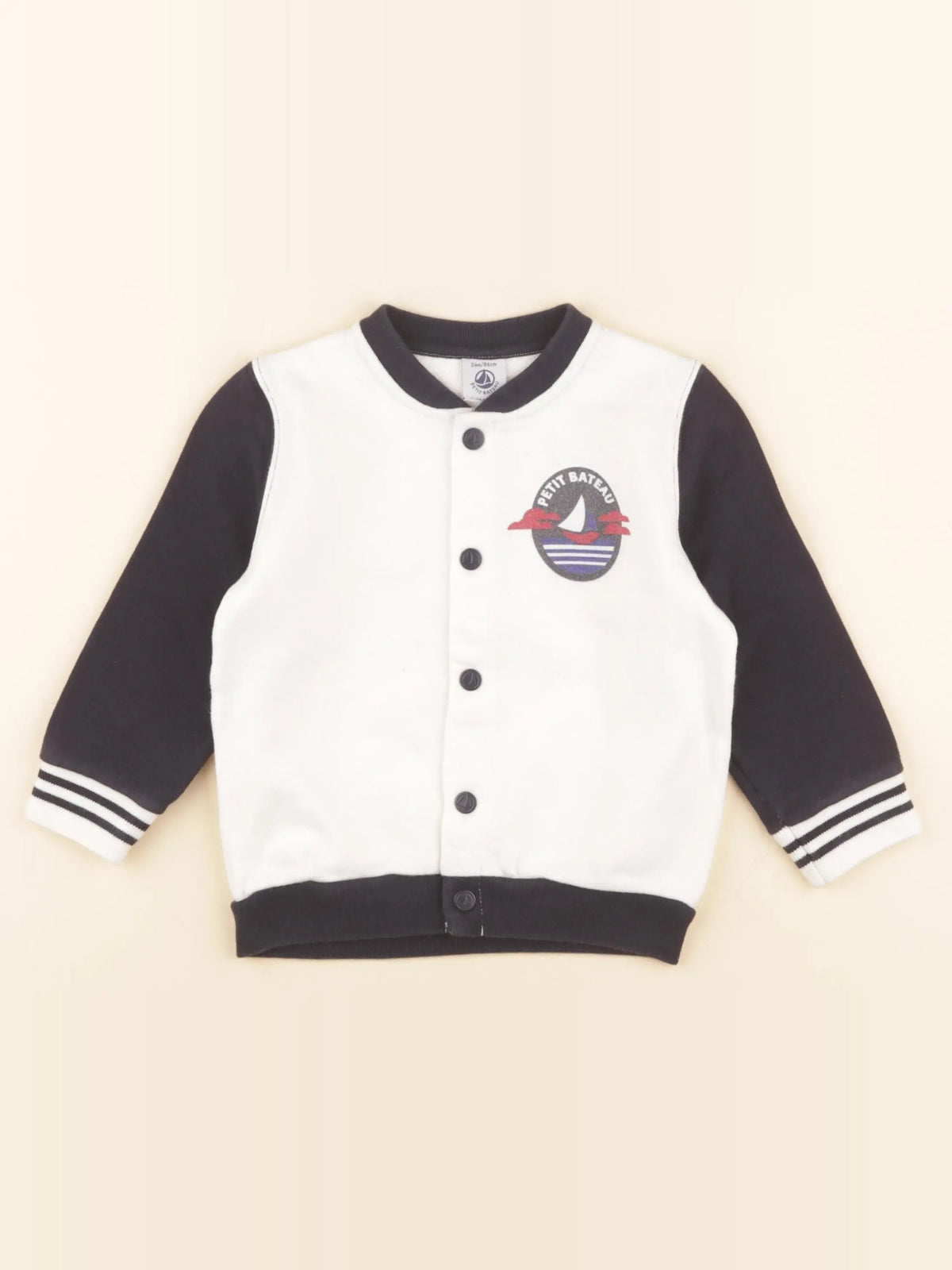 Petit Bateau - sweat imprimé au dos blanc - 24 mois