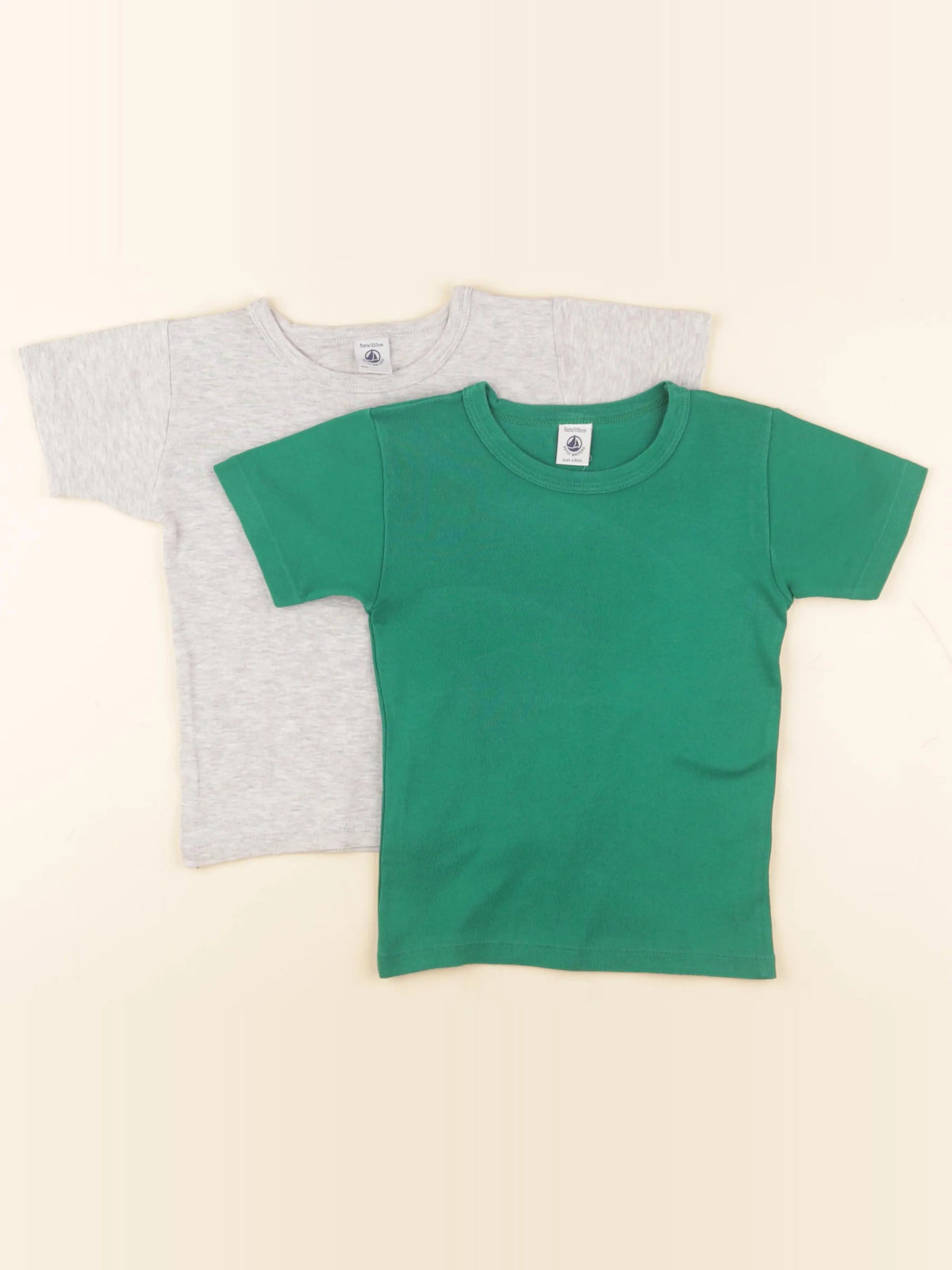 Petit Bateau - maillot de corps gris, vert - 5 ans