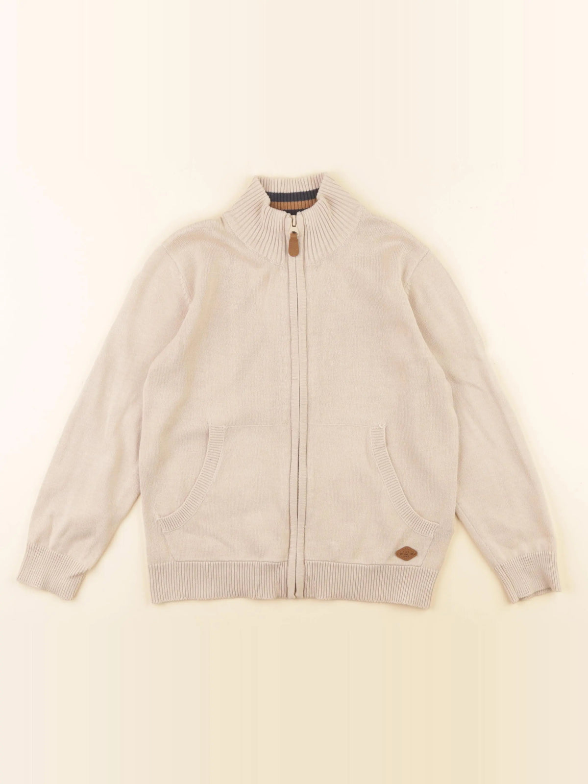 Vertbaudet - gilet beige - 8 ans