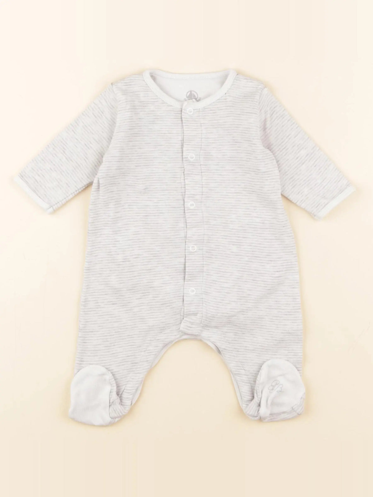 Petit Bateau - pyjama coton gris - 1 mois