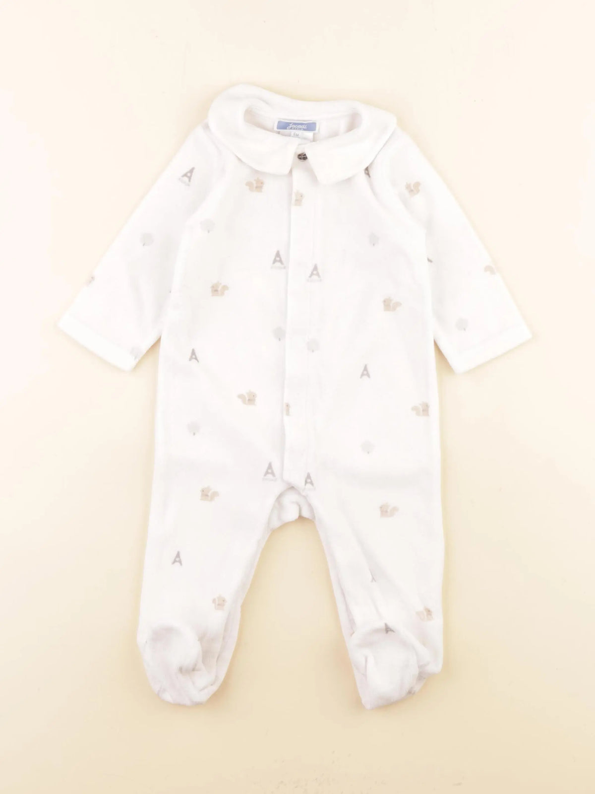 Jacadi - pyjama velours beige - 6 mois