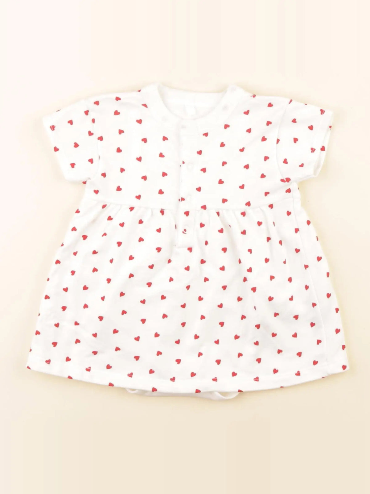 Petit Bateau - body robe blanc, rouge - 3 mois