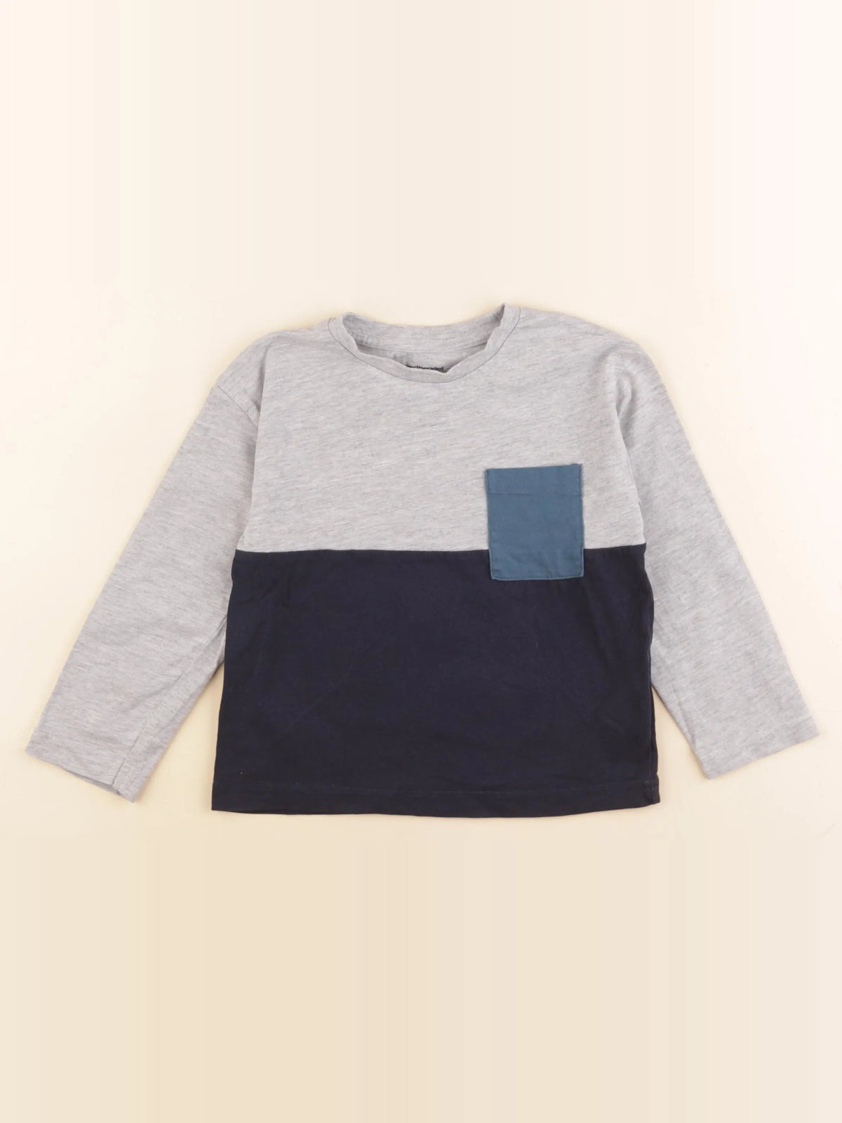 Vertbaudet - tee-shirt gris, bleu - 4 ans