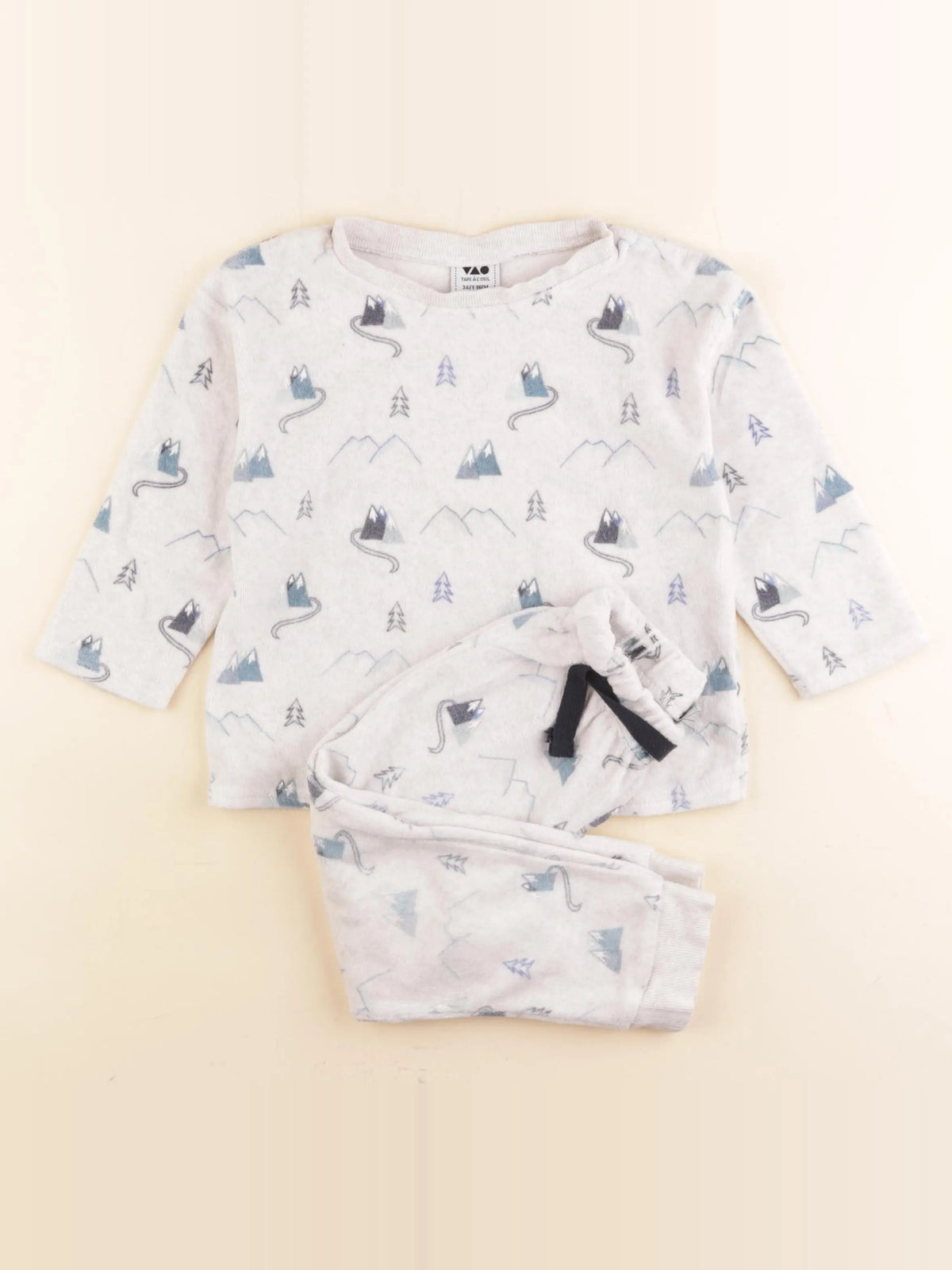 Tape à l'oeil - pyjama velours beige - 3 ans