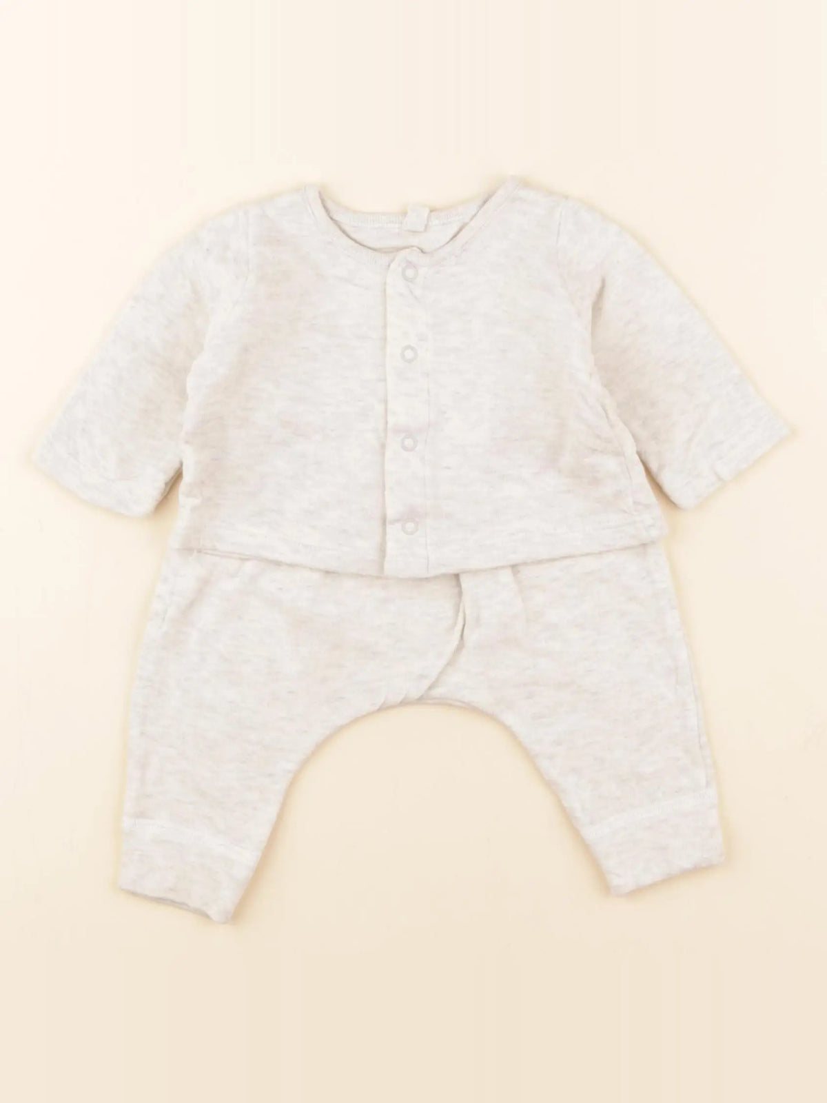 Petit Bateau - ensemble beige - 1 mois