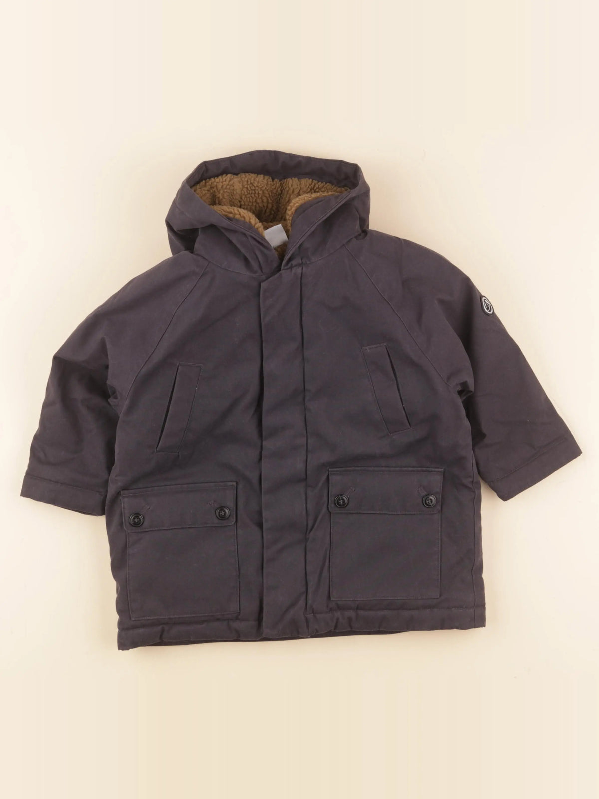 Petit Bateau - manteau noir - 3 ans