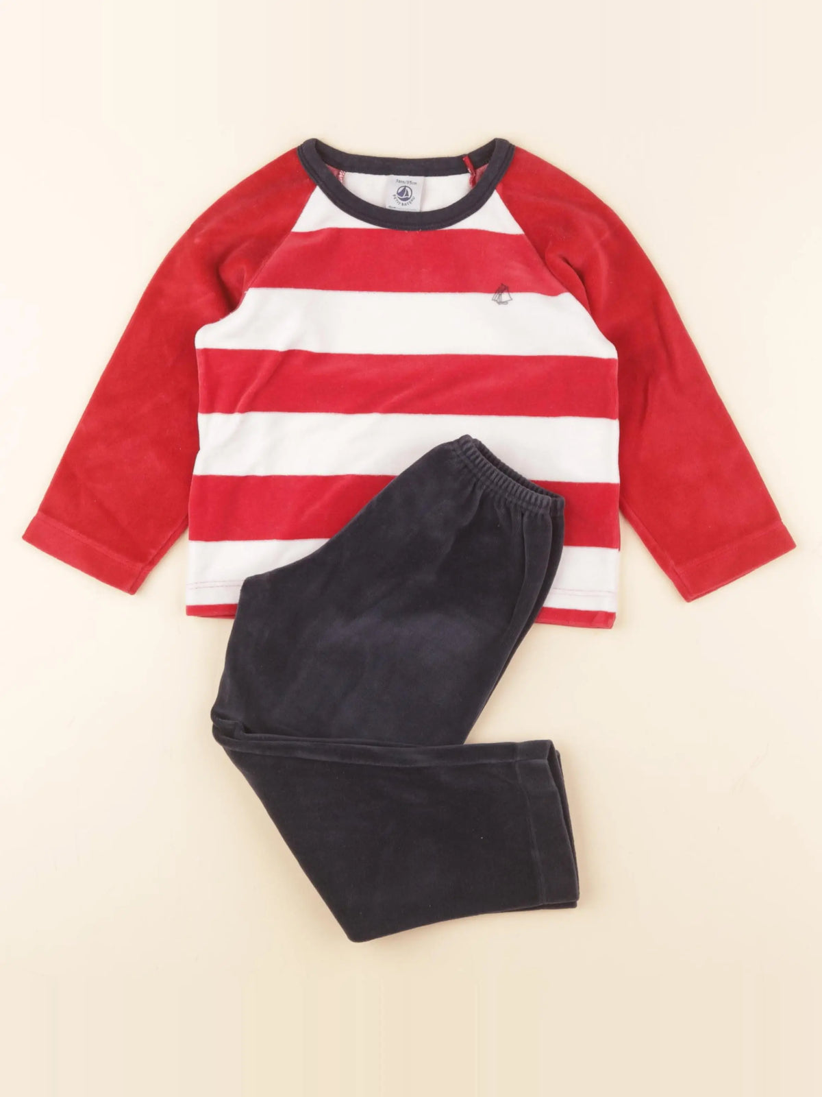 Petit Bateau - pyjama velours multicolore - 3 ans