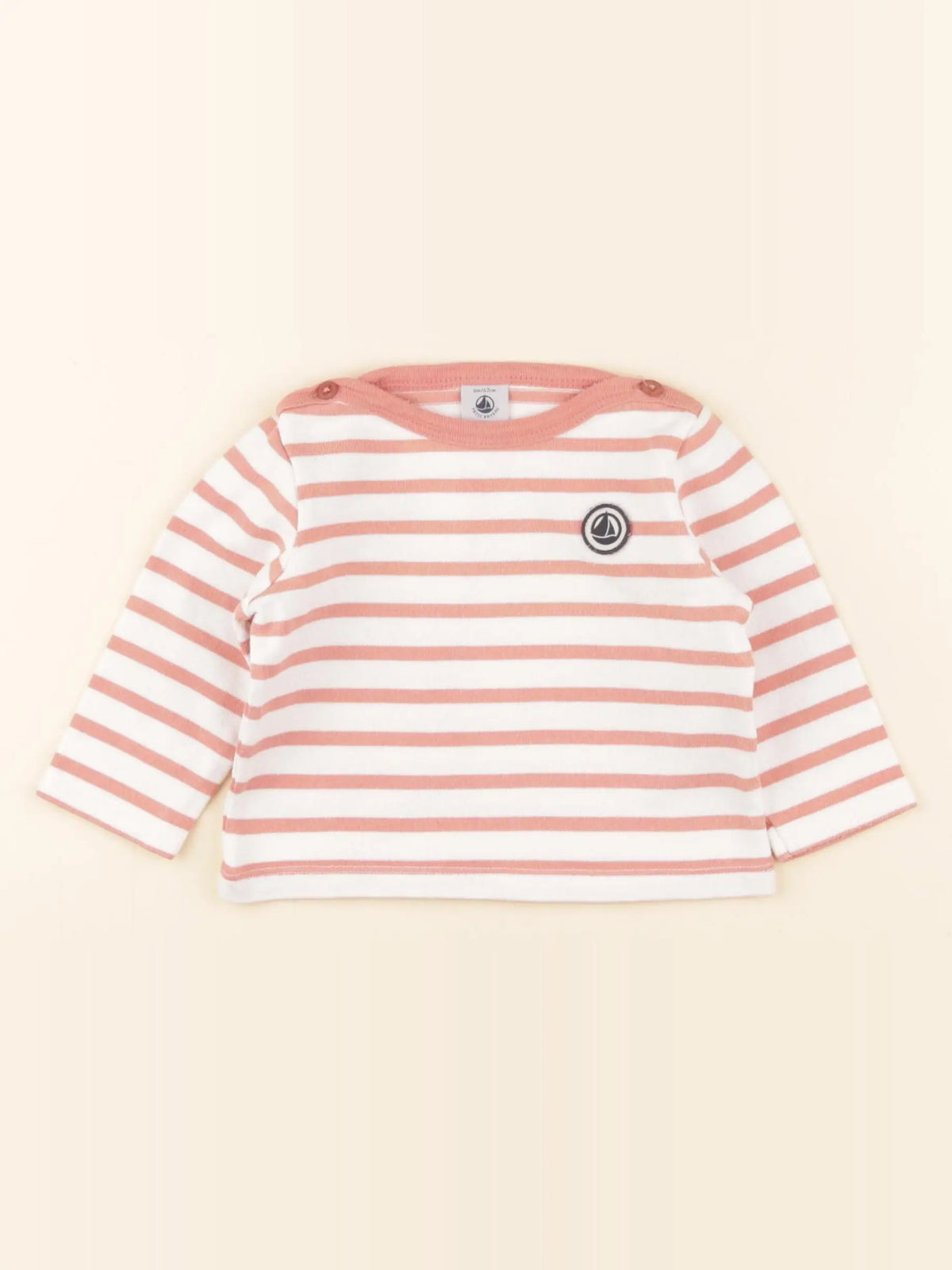 Petit Bateau - tee-shirt rose - 6 mois