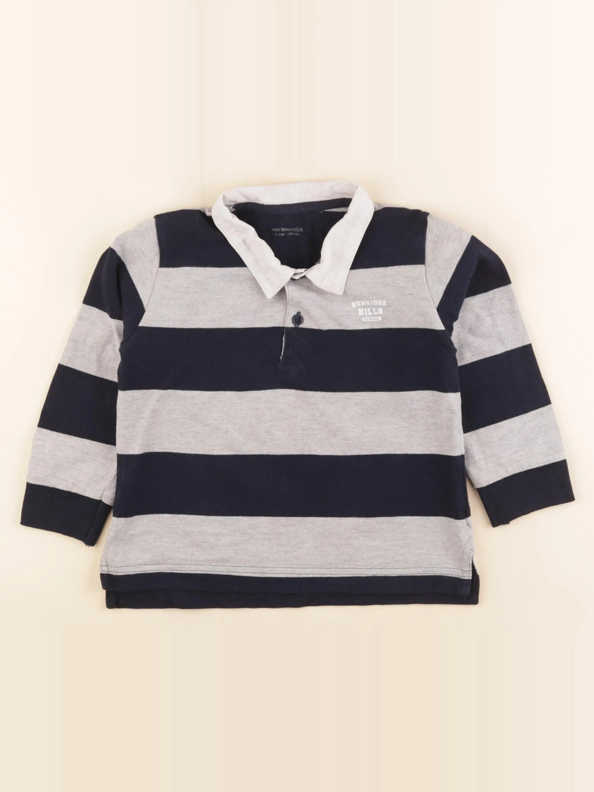 Vertbaudet - polo gris, bleu - 4 ans