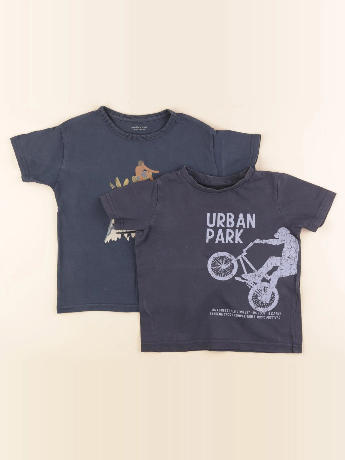 Vertbaudet - lot de 2 tee-shirts bleu - 3 ans