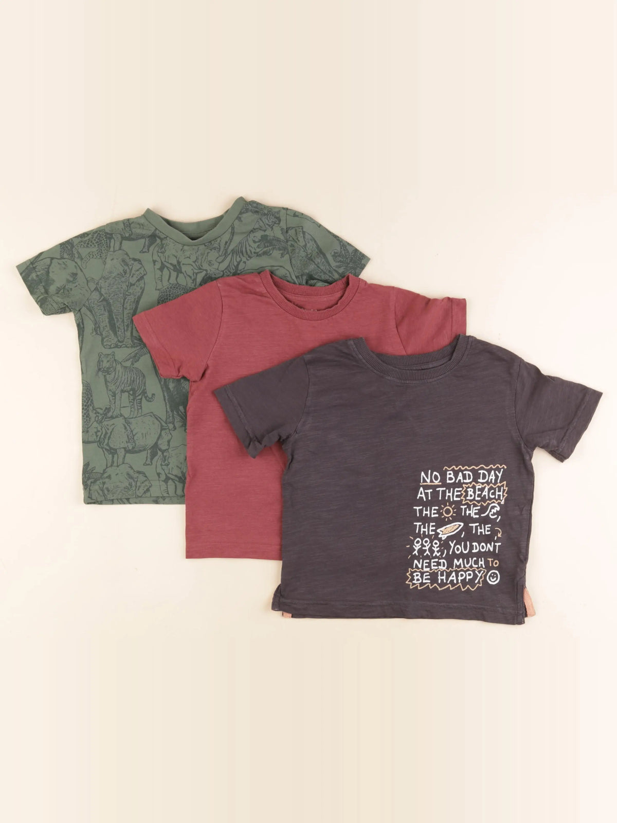 Vertbaudet - lot de 3 tee-shirts multicolore - 2 ans