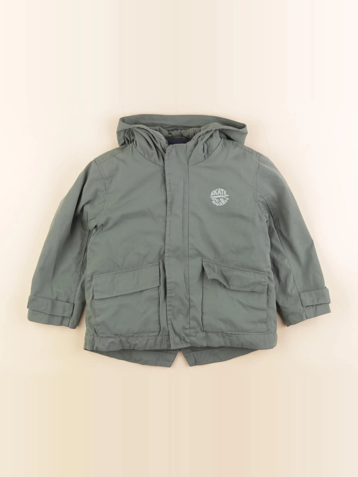 Vertbaudet - manteau doublure amovible vert - 3 ans