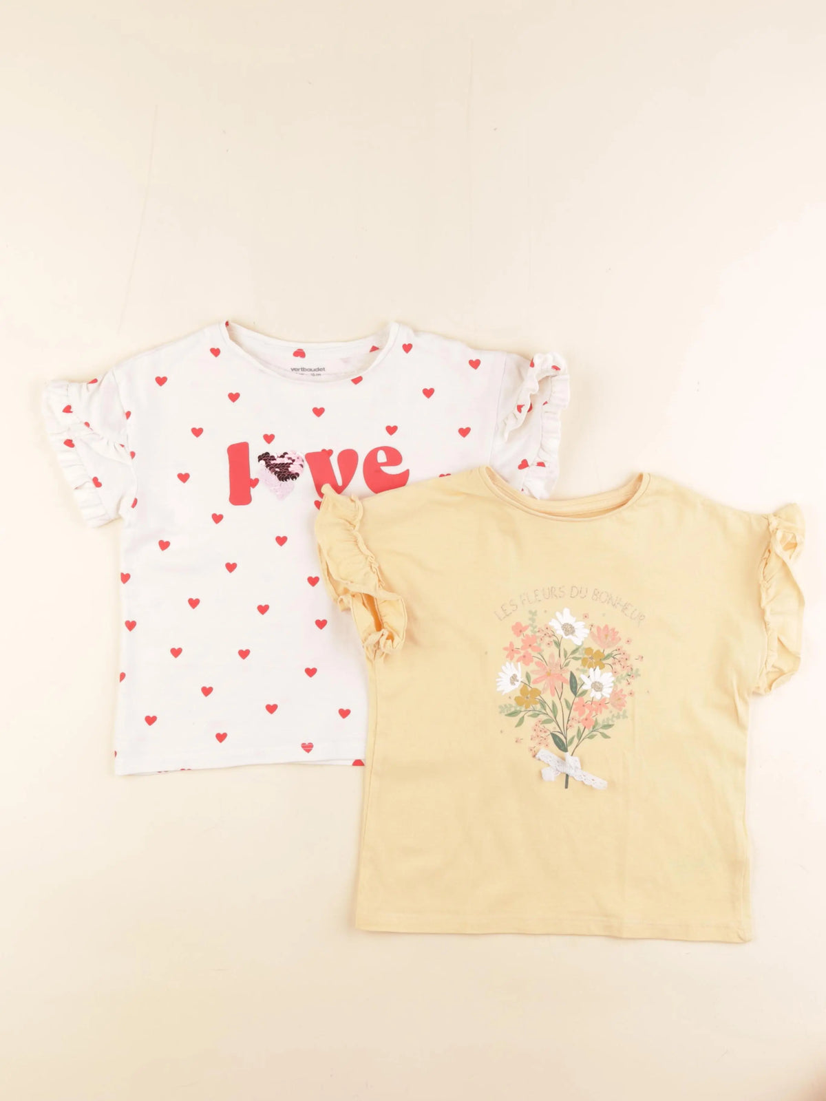 Vertbaudet - lot de 2 tee-shirts multicolore - 5 ans