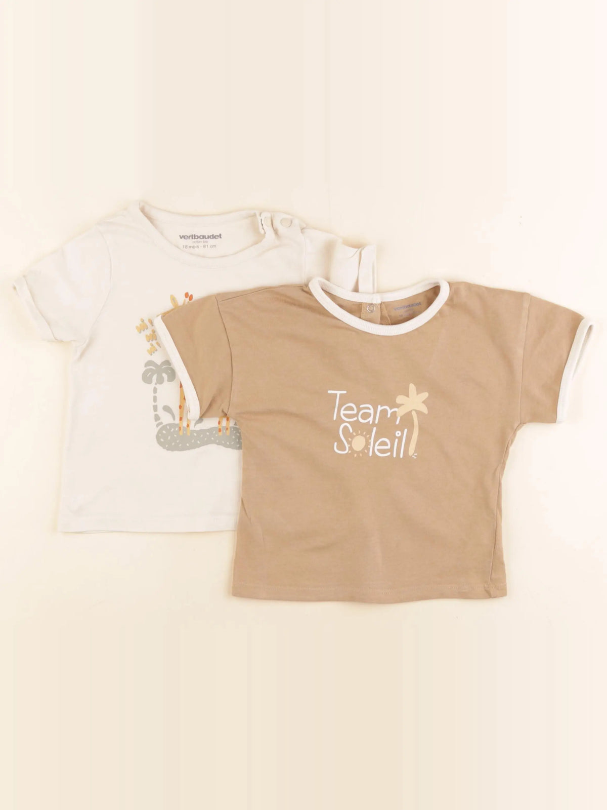 Vertbaudet - lot de 2 tee-shirts multicolore - 18 mois