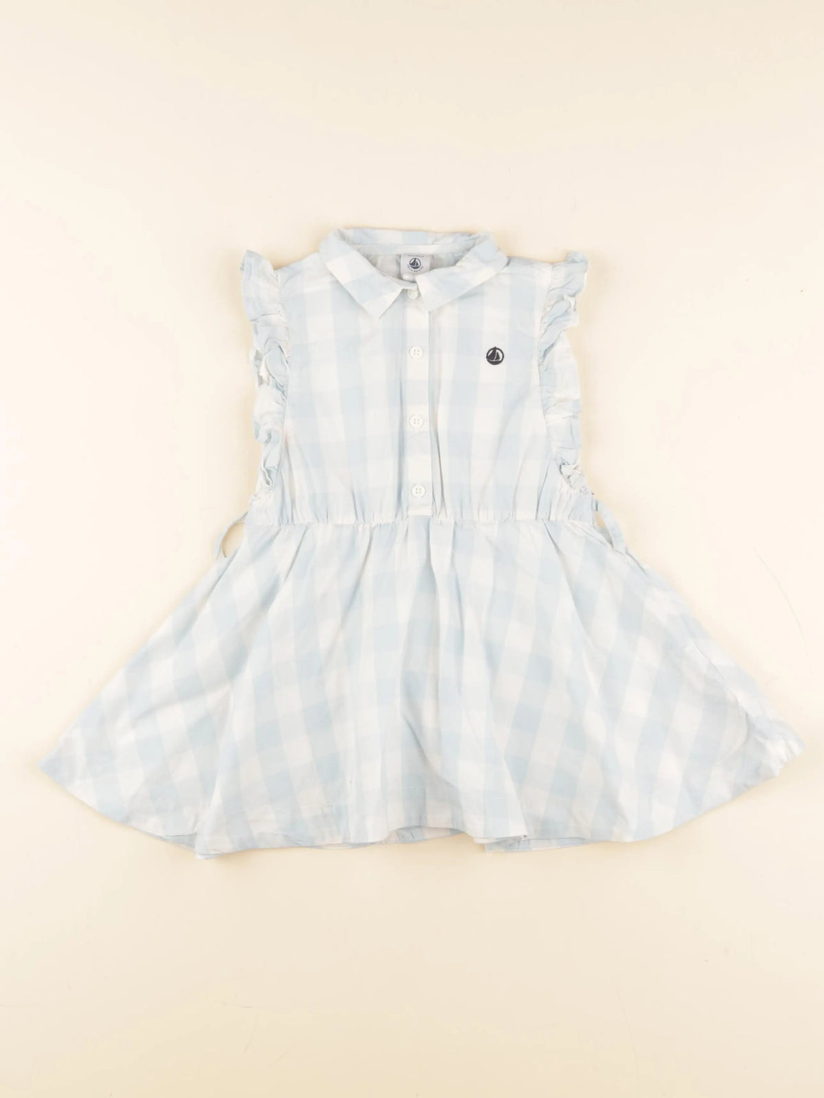 Petit Bateau - robe blanc, bleu - 3 ans