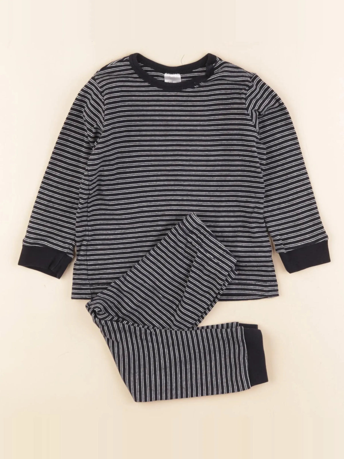 H&M - pyjama coton bleu - 9/12 mois