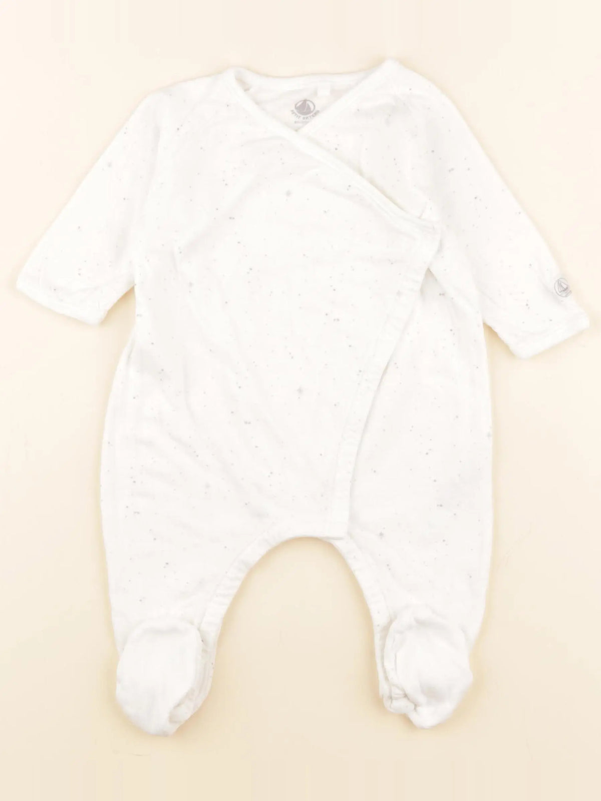Petit Bateau - pyjama coton blanc - 6 mois