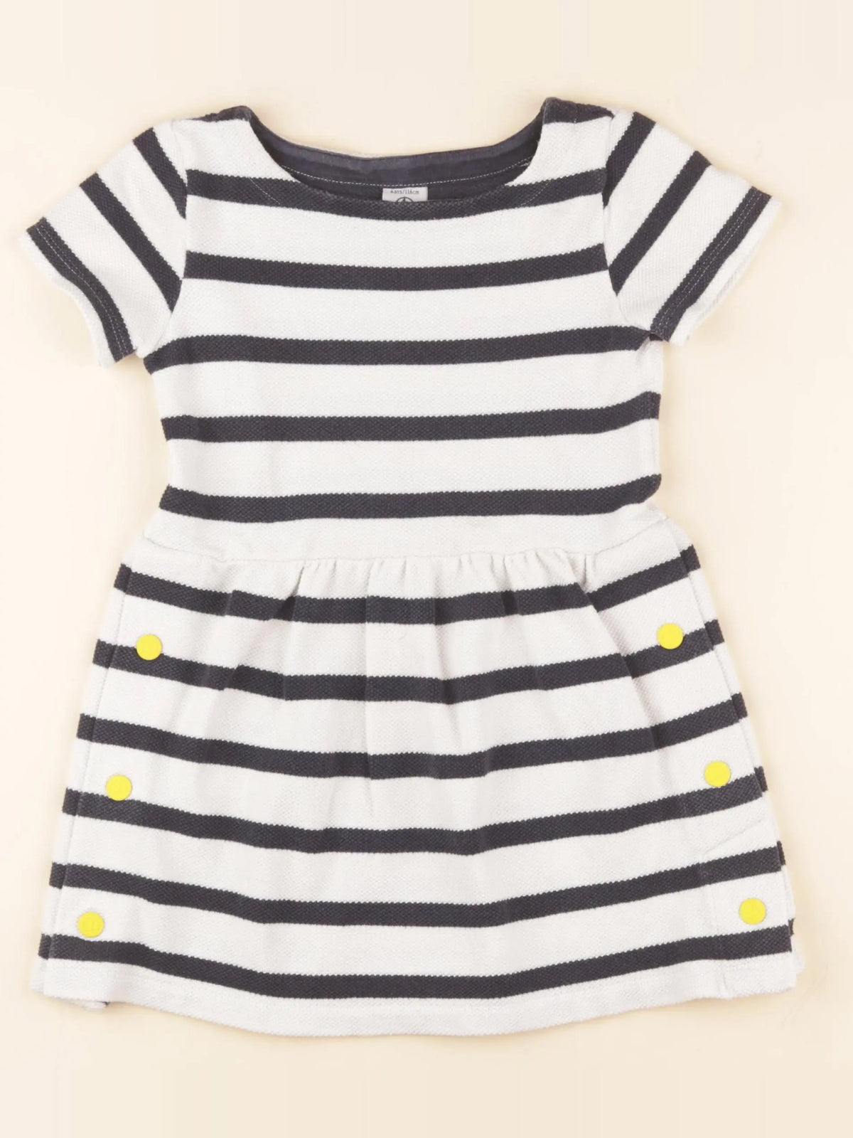 Petit Bateau - robe bleu, blanc - 6 ans
