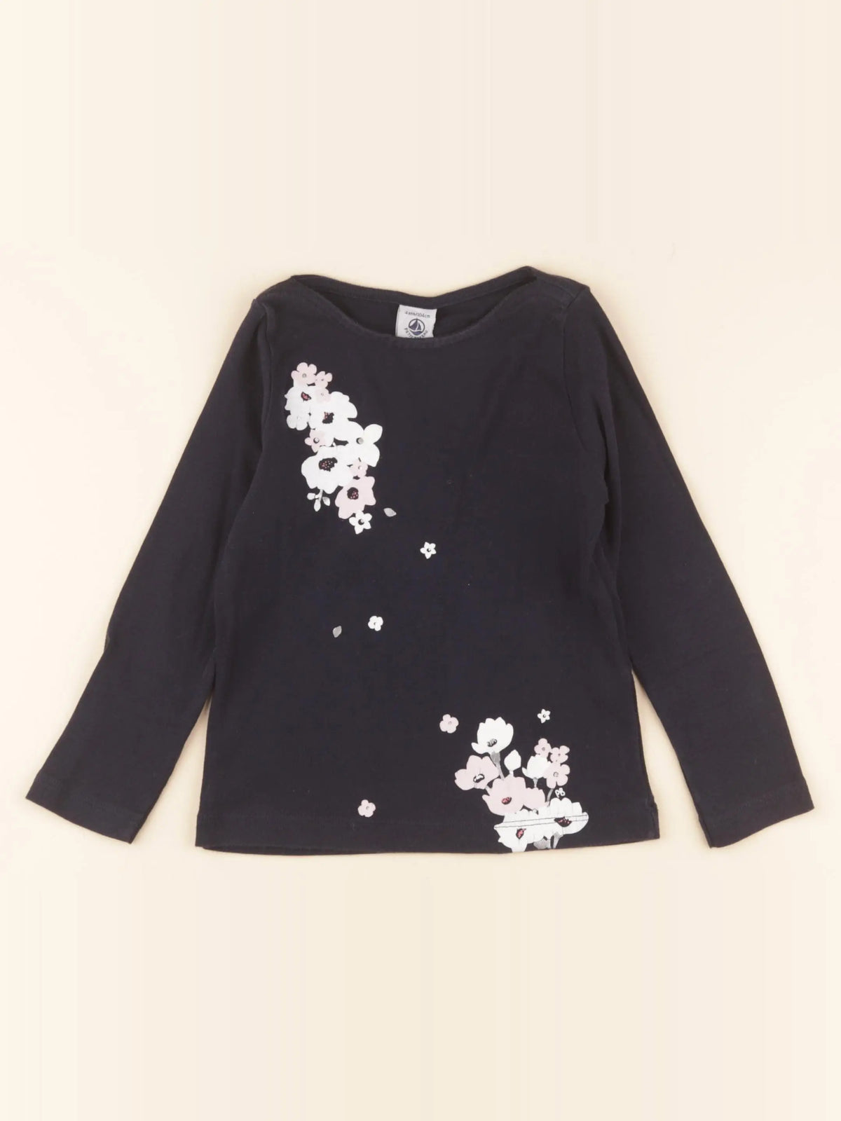 Petit Bateau - tee-shirt bleu - 4 ans